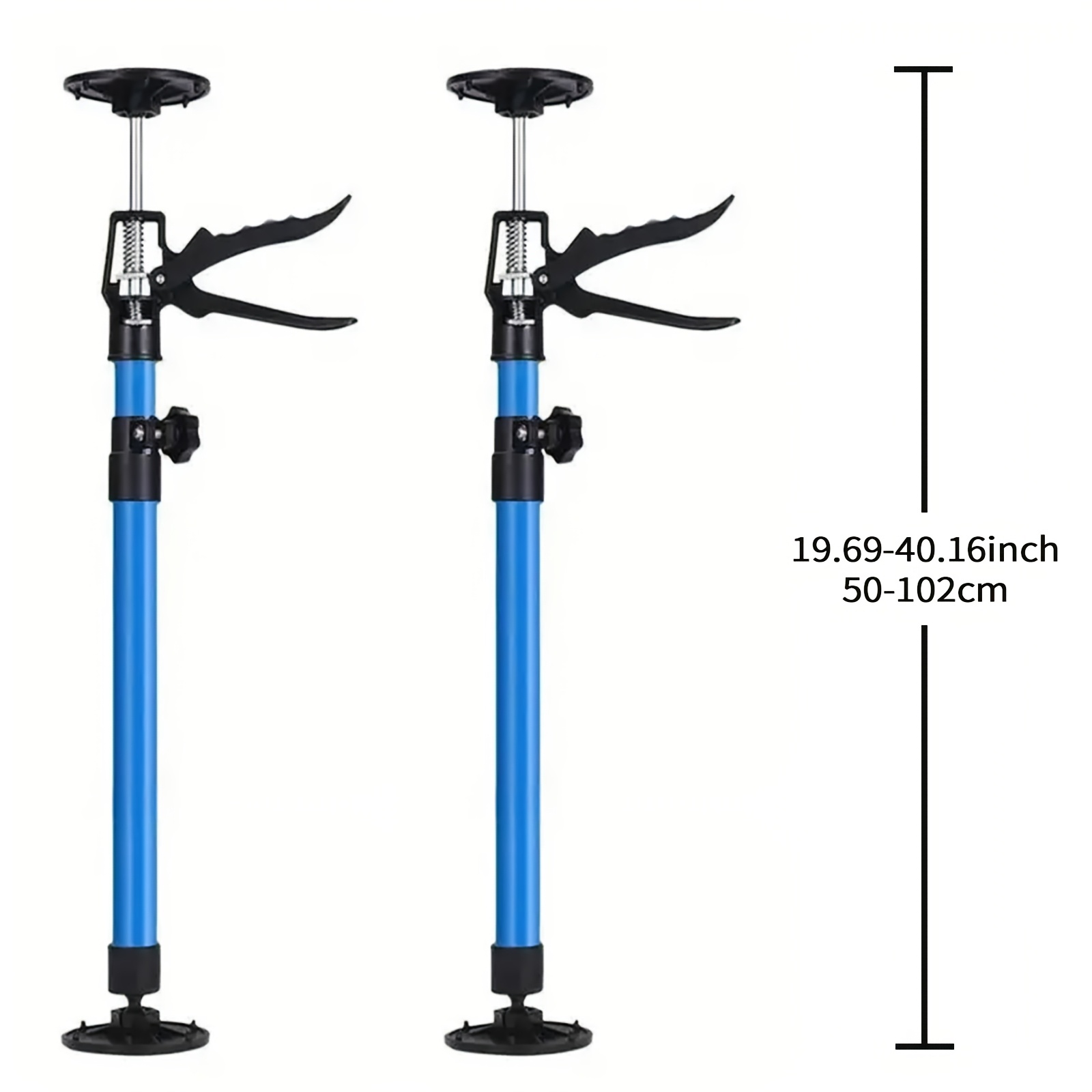 TEMU Lot de 2 poteaux de support, poteau de support réglable, plage d'extension 50-102 cm, verrouillage sécurisé 80 kg, patins antidérapants
