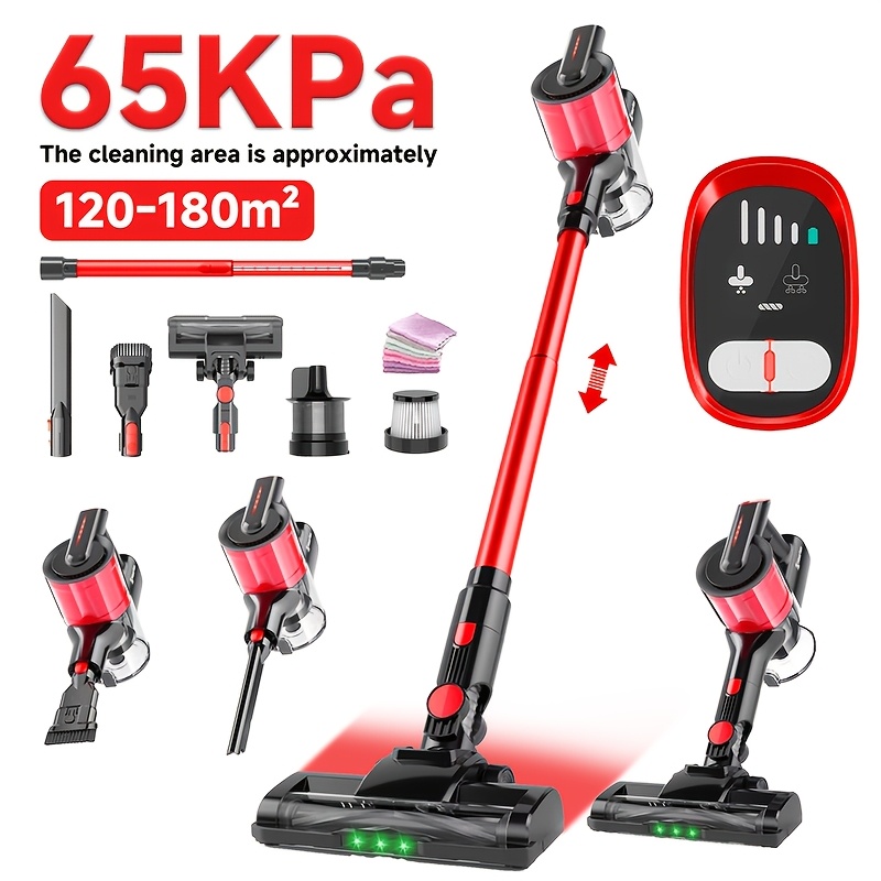 65kpa Cordless Handheld Vacuum Cleaner With Removable Battery & Display, Lightweight Abs/-free Suitable For Carpet, Floor, Car, Pet Hair Removal, Dust Cup, Low, Battery- For Home And System