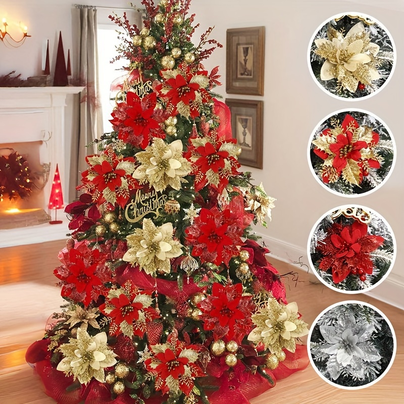 Afie 61-6015 Tarjeta Con Sobre Y Collage EN RELIEF Poinsettia Estrella Navidad En Oro Dorado Brillante Desear Un Feliz Año Nuevo Presentar Sus Mejores Deseos Ramo Vegetal Bayas Rojas Rosa Verde Agua