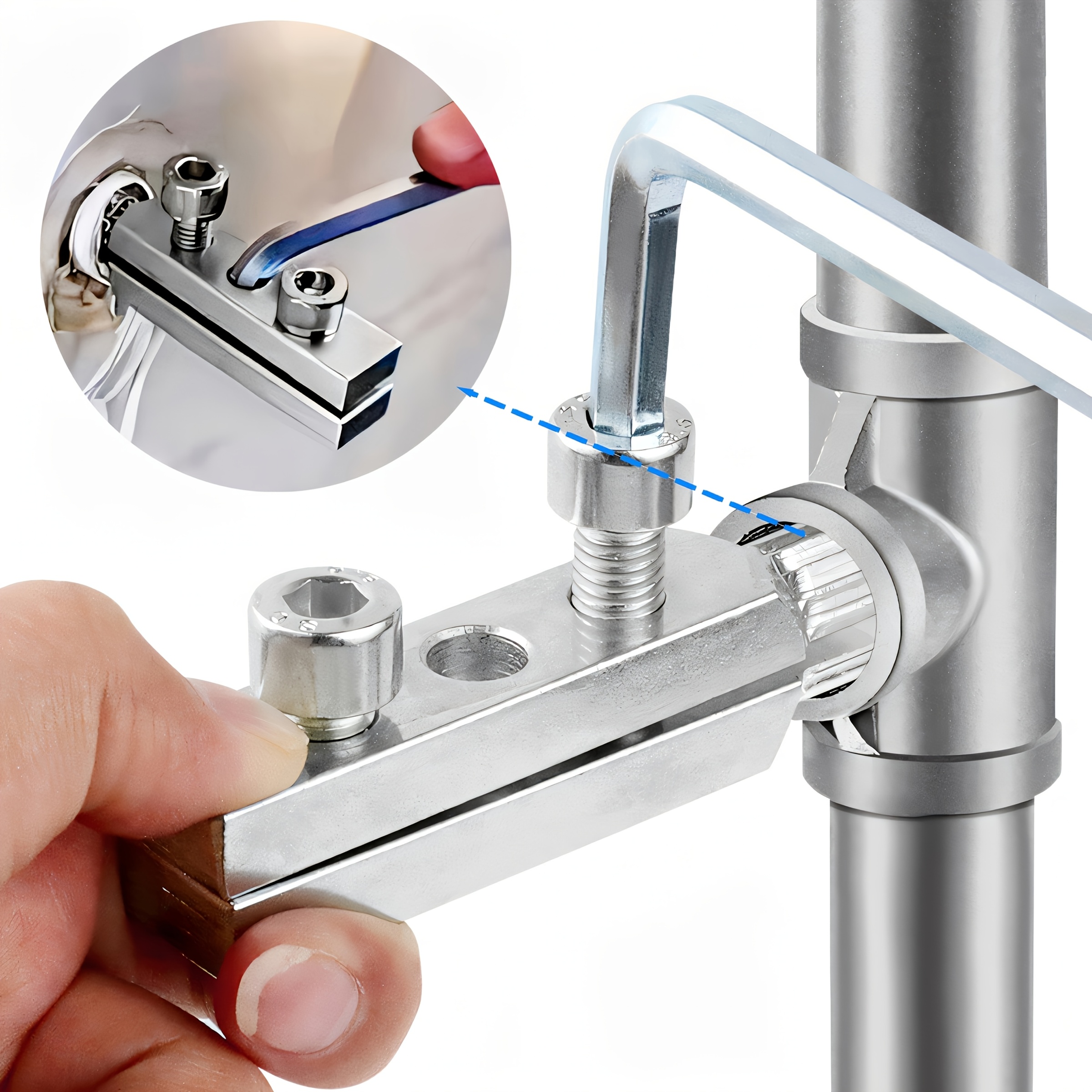 heavy duty metal pipe breaker removal tool set 1pc faucet angle extractor with lock nut design adjustable rod for easy operation no connectors included faucet maintenance locking screw mechanism precision engineering details 1