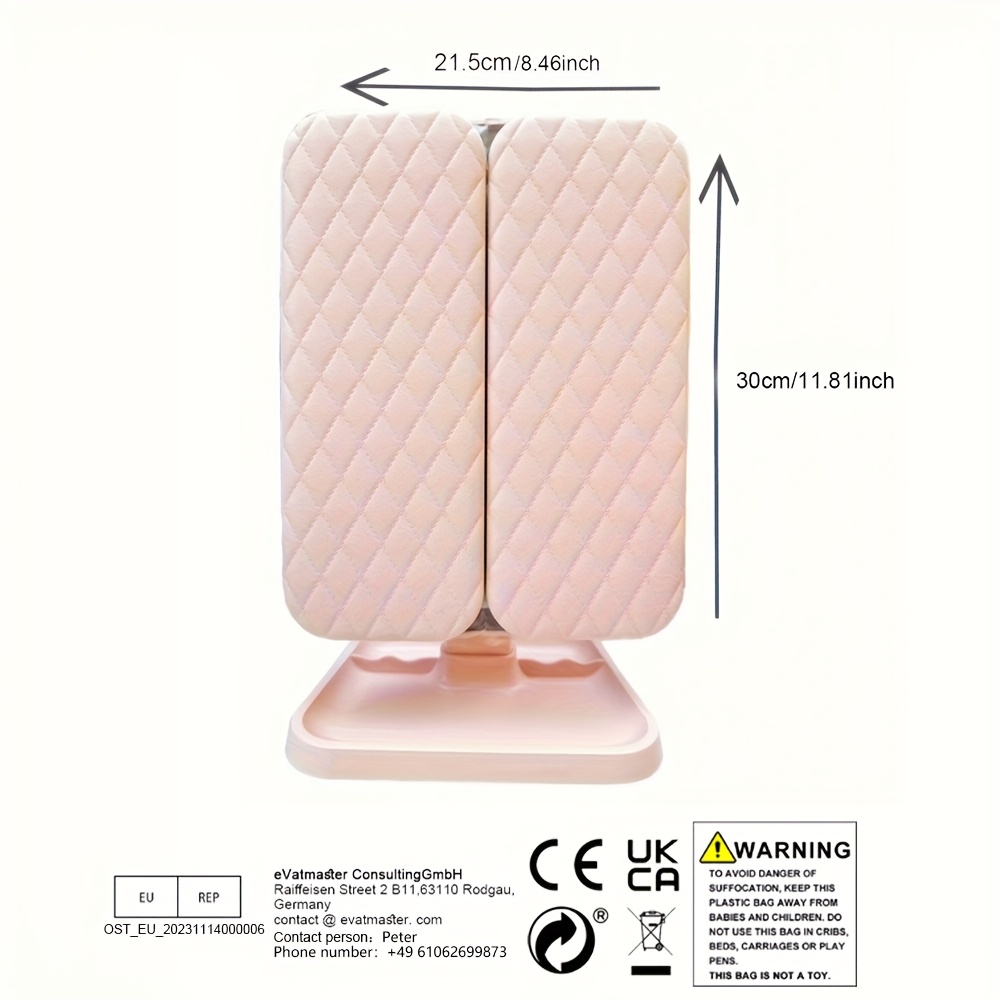 1PC LED Vanity Mirror with Leatherette Stand and Rechargeable Battery, Smart Touch Control, Foldable, Cartoon Theme, Polished Finish, Plastic Frame, USB Powered, Alcohol-Free, for Residential Aesthetic and Makeup Use