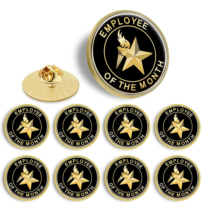 TEMU Monthly Employee Badge Suitable For Company Awards - Round Employee Recognition With Suitable For &, Uniform Badges For Office Gifts,