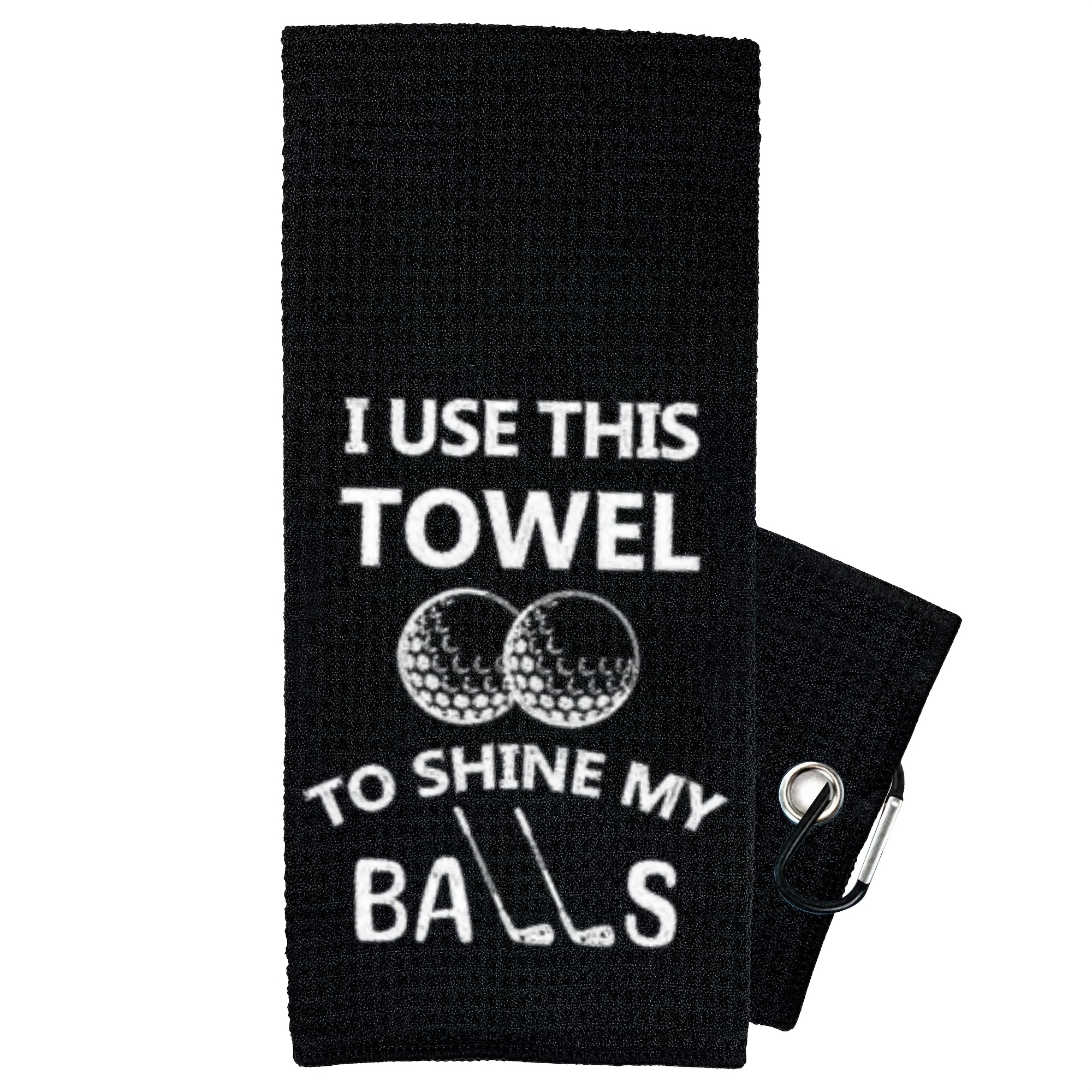 

Premium Embroidered Golf Towel With Clip - Perfect Funny , - Polyester/nylon , Machine Washable - Black, Best For Christmas