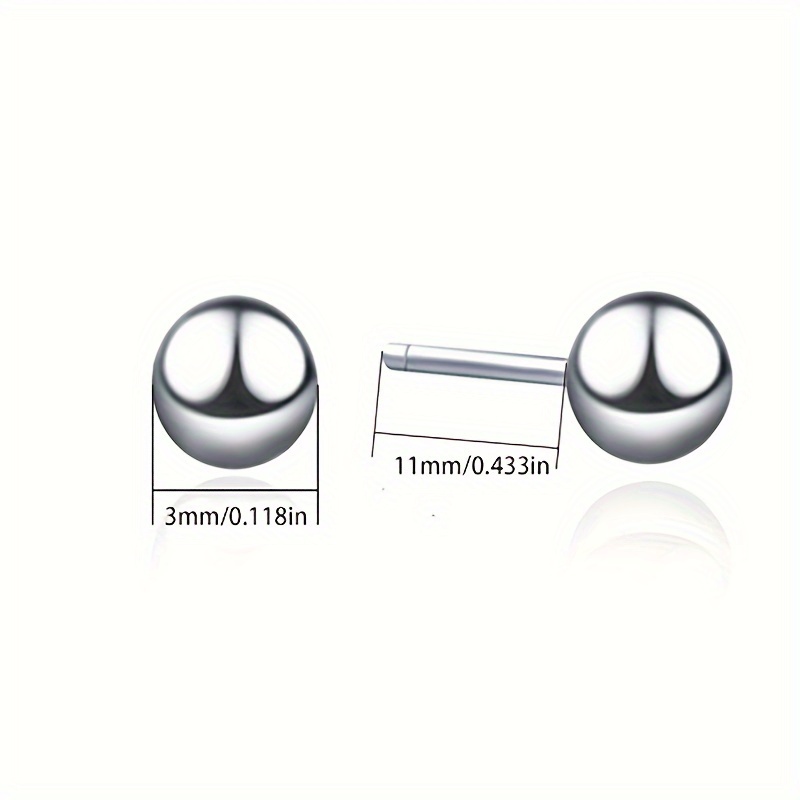Women's 925 Sterling Silver Stud Earrings, Hypoallergenic Gift