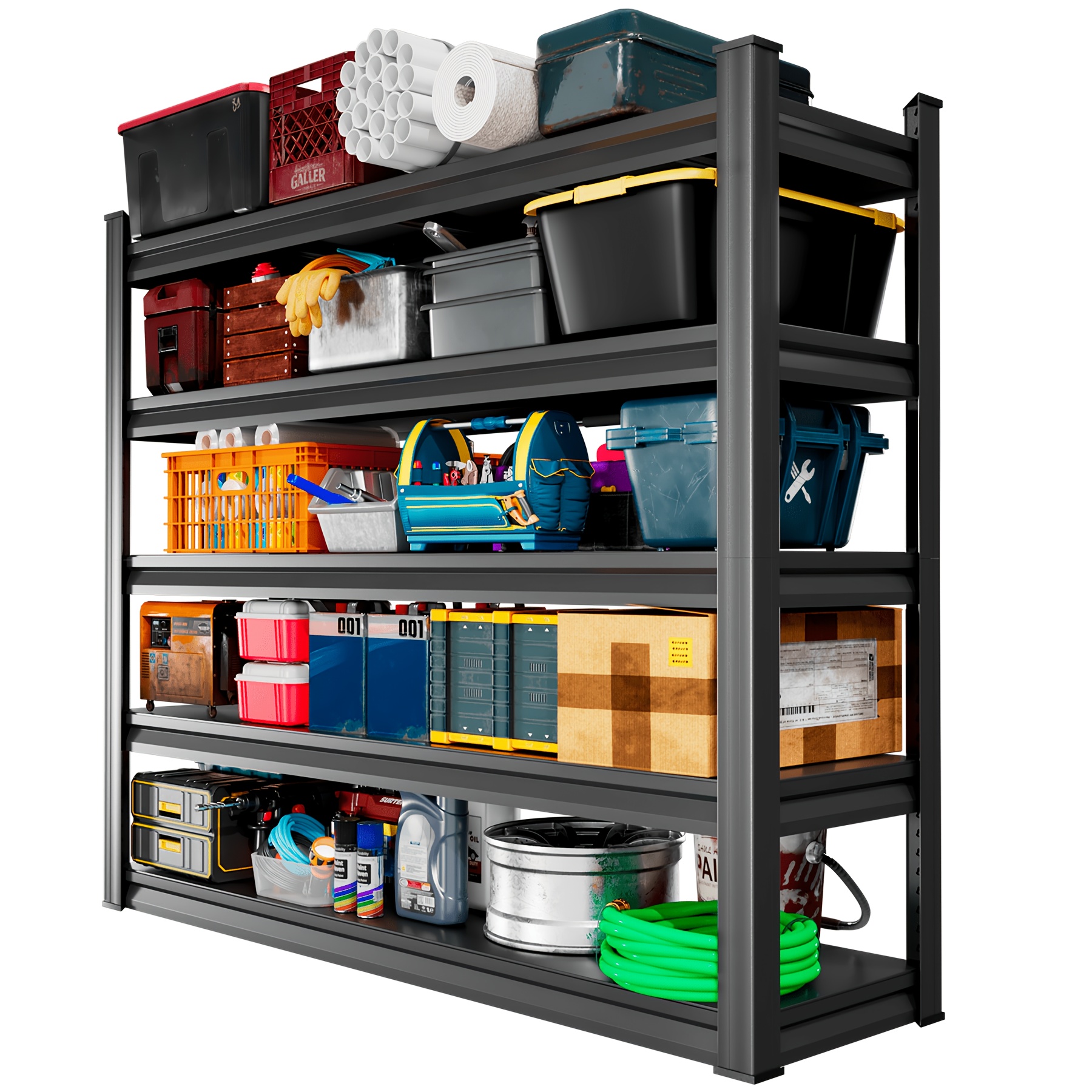 TEMU Garage Shelving Heavy Duty - 59 X 20 X 79in (l X W X H) Extra Large Metal Shelving Units And Storage For 2000lbs, 5-tier Adjustable Basement