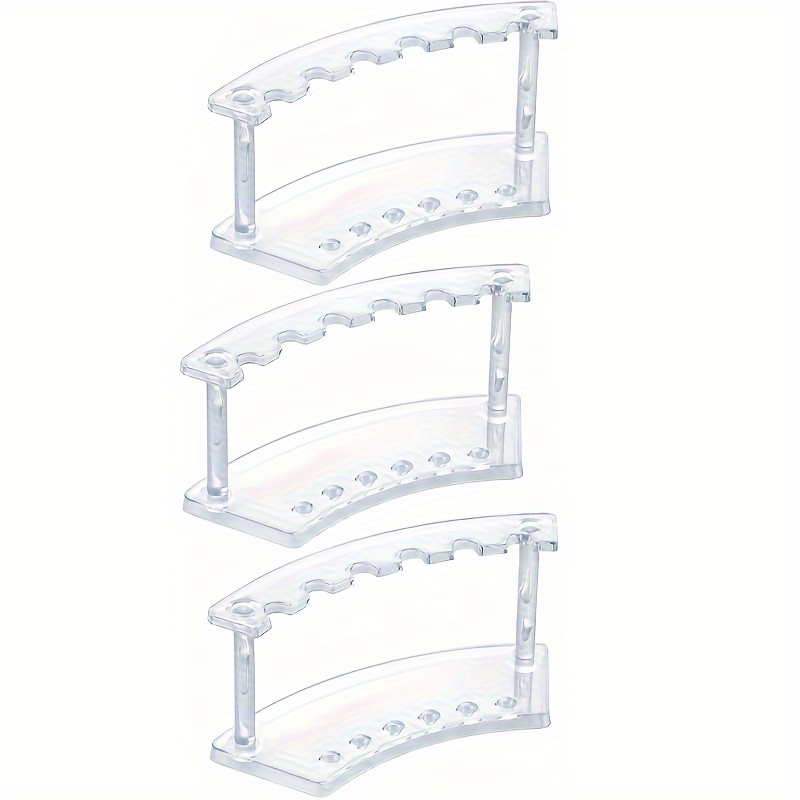 3pcs/6pcs/9pcs/12pcs Pen Display Stand, 6 Slots Plastic Pen Holder, Clear Pen Display Rack For Craft Shows