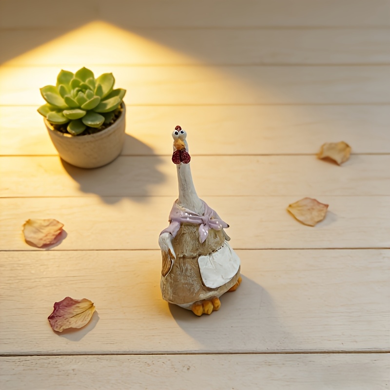 TEMU A Resin Chicken Figurine Style, Perfect For Decorating Your Desk, Living Room Bookshelf, Or Windowsill. A Great Gift For