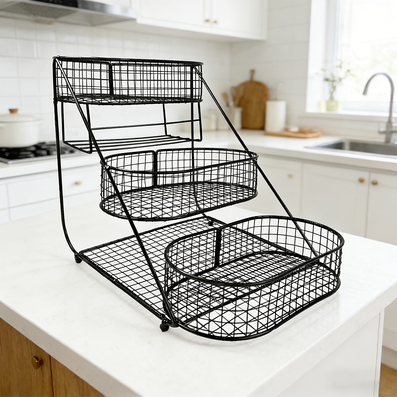 Cochildor Creative Openwork Mesh Kitchen Storage Rack, A Versatile Organizer Suitable For Living Room, Kitchen, And Bedroom To Enhance Space Organization, Shelves
