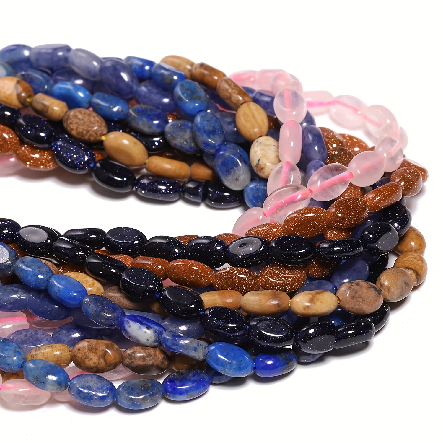 Natural Oval Stone Spacer Beads for DIY Jewelry Making