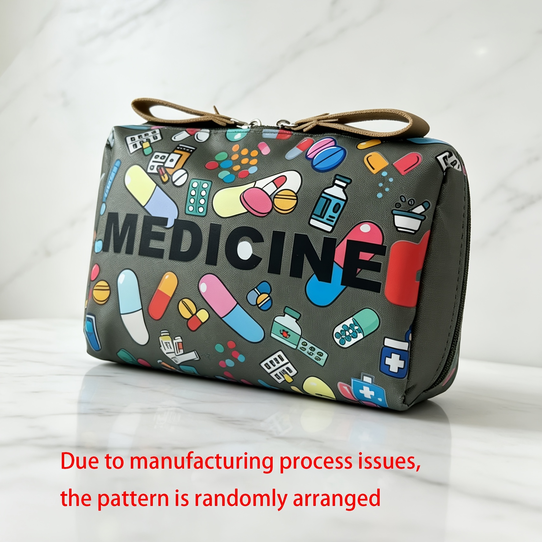 TEMU Organizzatore da viaggio e vintage da donna - Trucco a tema con design di per medicinali e motivo a croce - Portaoggetti da toeletta con