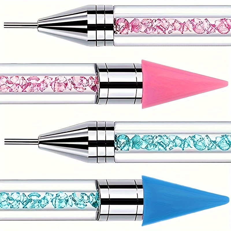 

Stylo de peinture diamant avec tête de cire auto-adhésive et étui de rangement, outil de ramassage de strass pour l'artisanat et le Nail Art, 2 pièces