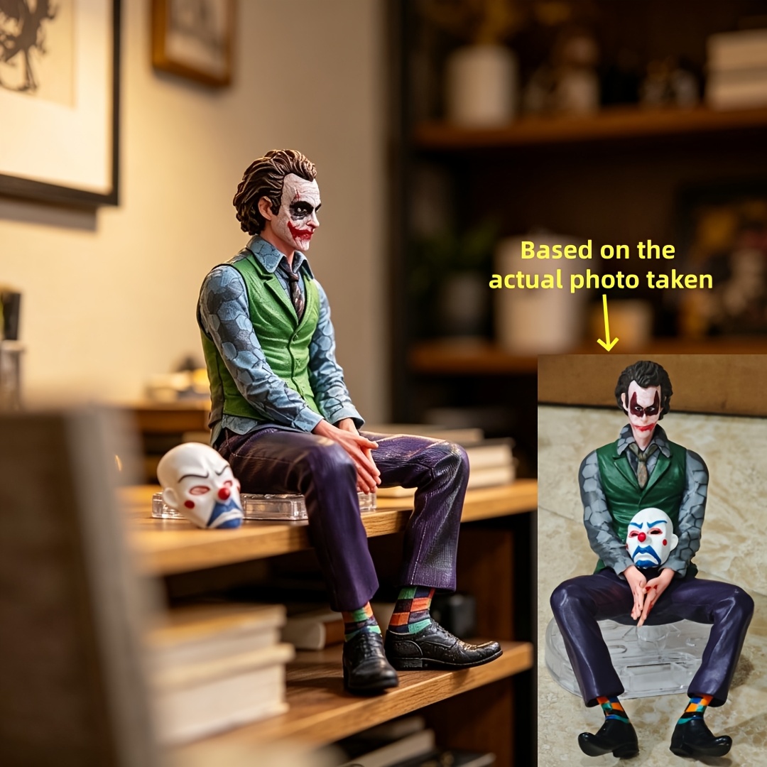Image of Wb Joker Figure, Joker Style Collectible Statue With Removable Mask, For Desk Car Decor, Birthday, Valentine's Day, Father's Day, Holiday, Christmas, Halloween Gift For