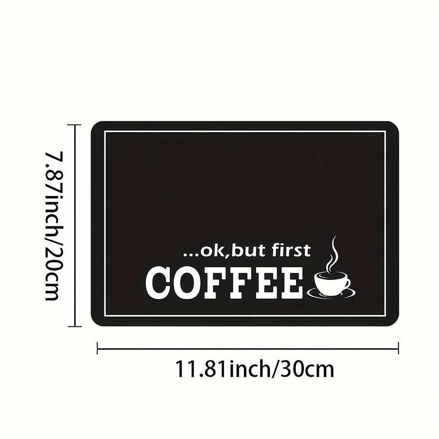 TEMU 1pc Coffee Printed Coffee Machine Mat Modern Minimalist Counter Quick Water Absorption Tableware Drying Mat Drainage Mat Desktop Decoration Anti Slip Mat