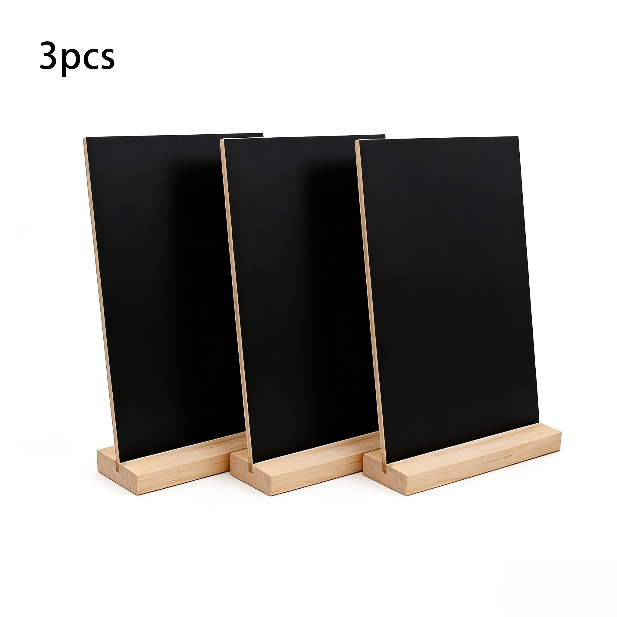 E-shop 3er-Pack Holz-Tischtafelschilder mit Ständern – Tafelplatten mit glatter Schreibfläche, Vintage Rustikal, geeignet für Geschäfte, Bars,