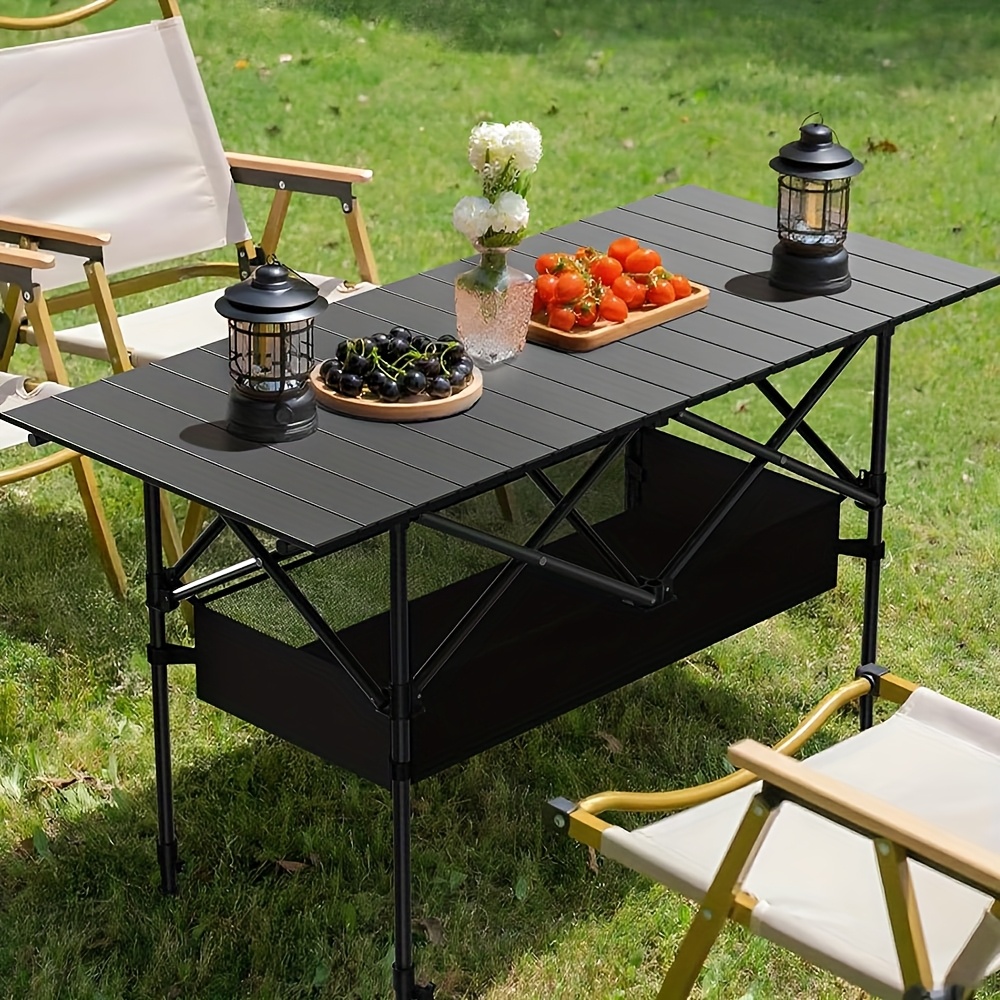 Portable Camping Table With Adjustable Legs, Lightweight, Foldable Aluminium Beach Table With Carry Bag For Outdoor Cooking, Picnic, Beach, Backyards, Barbecues And Parties - View #11