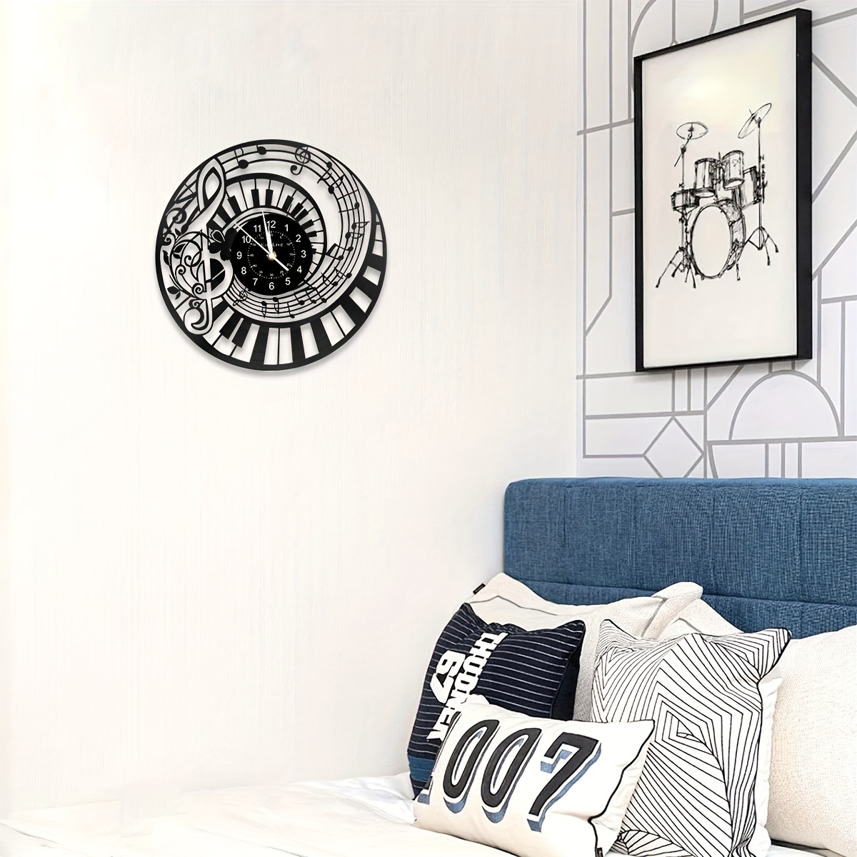 

Wall Clock Combination: Kingslive Record Led Lights, Wall Illuminated Decorations, Music Themed Gifts, Holiday Gifts For Bedrooms, Living Rooms, And Rooms. Optional Led Lights