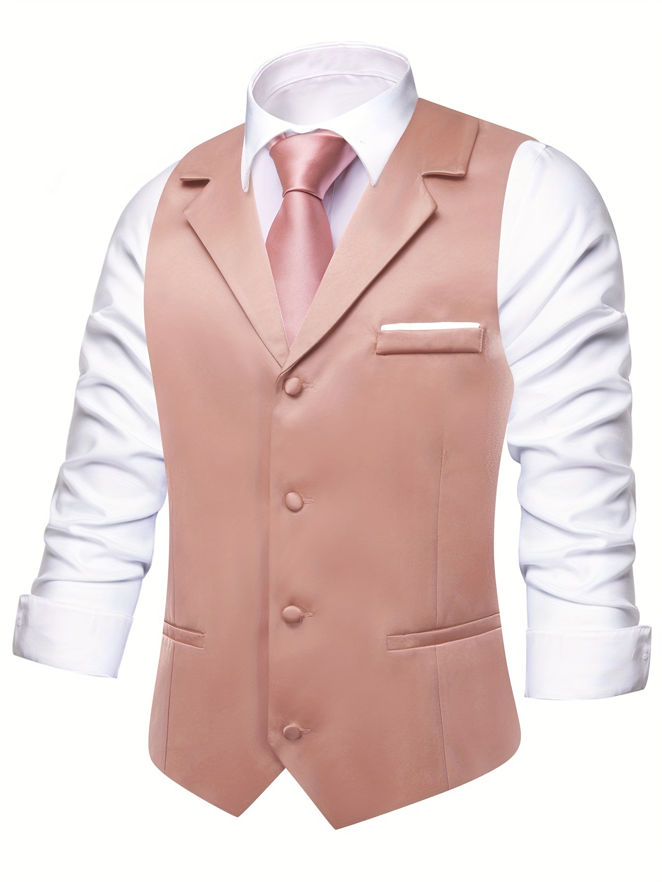 customer elegant men's suit vest lapel collar Temu Portugal