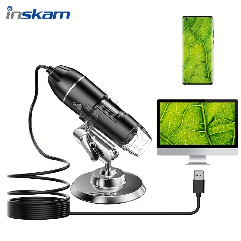 

Inskam 1600x High-definition Digital Microscope With 200w/30w Led Lighting, Usb Powered, Portable 3-in-1 Electronic Microscope For , Insect Study & Circuit Inspection, Pixel Camera, Detection