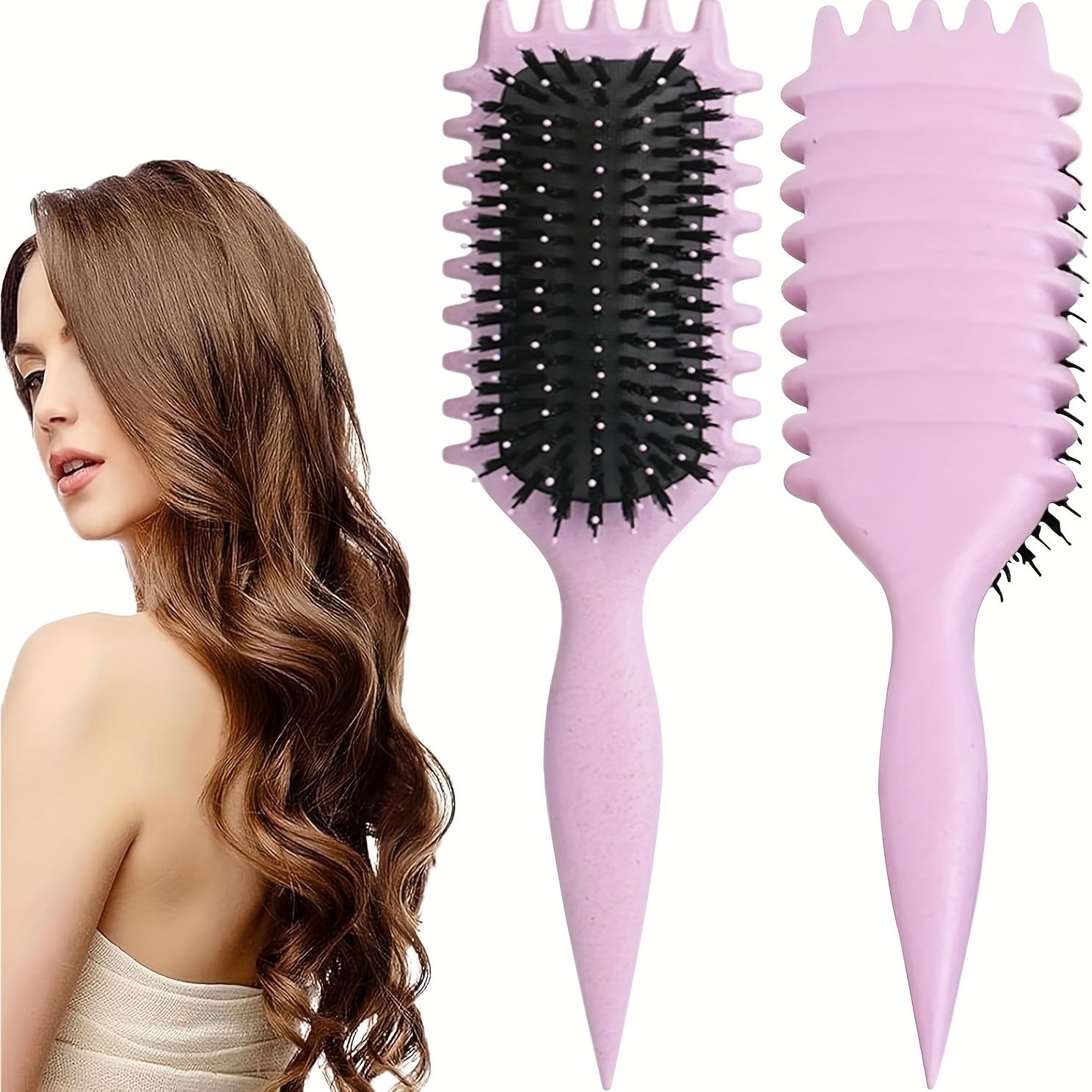 

1pc Candybrush Curly Hair Brush For Women, Nylon Bristles, Resin Handle, Gentle Defining And Shaping, No-pull Design For Fine Hair, Suitable For All Curly Hair Types