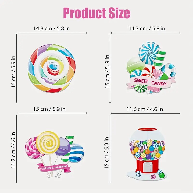 Candyland Happy Birthday Banner - Sweet Treat Party Decorations For Girls