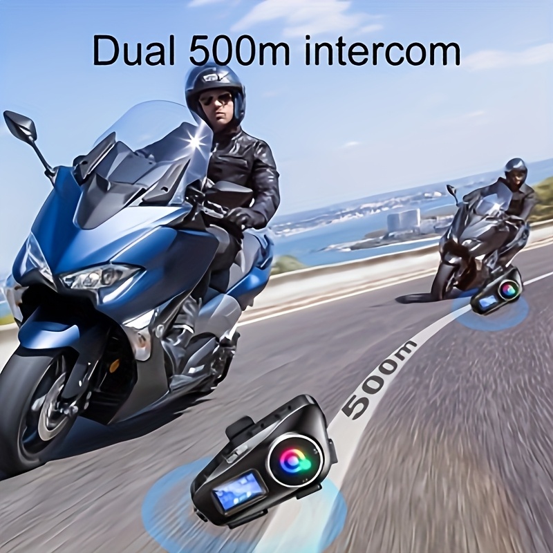 Dispositivo de comunicación para casco de motocicleta Q58-MAX, intercomunicador inalámbrico 5.3, 500M, con intercomunicador Moto, función de compartir música y pantalla LCD - Imagen 7