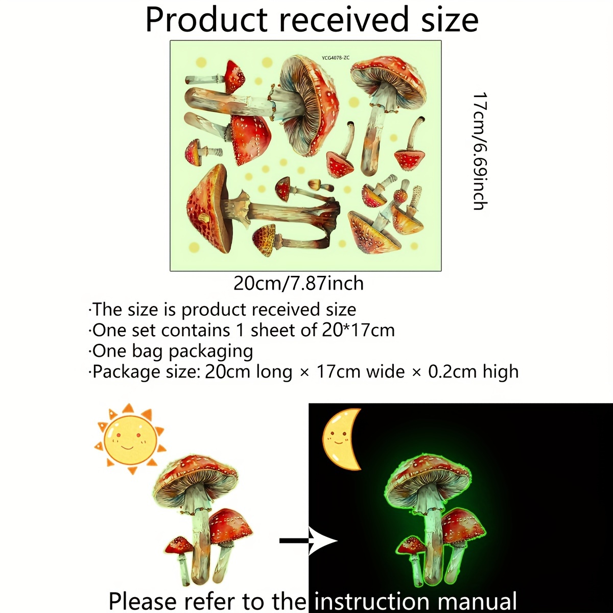 Image of Self-adhesive Removable Mushroom Wall Panels - Self- Pvc Contemporary -the-dark Panels Suitable For Rooms, Decor, Wallpaper (no Residue)