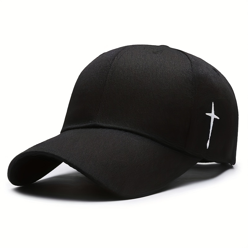 New European And Four-season Comfortable Baseball Cap With Embroidered Cross, Casual And Versatile Unisex Snapback Hat