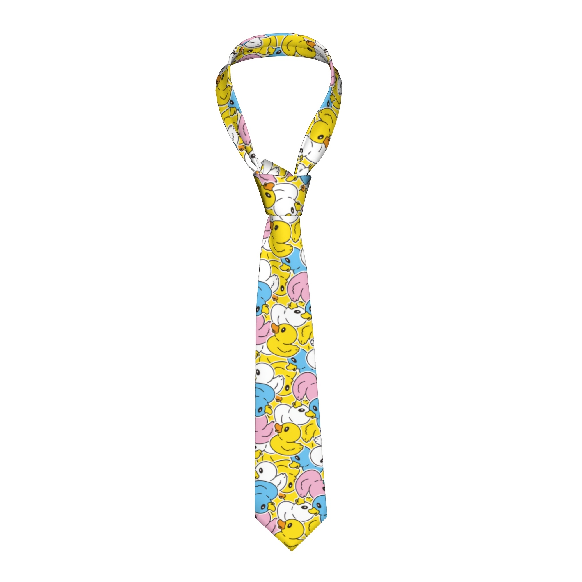 TEMU Little Yellow Duck Tie Men's Printed Polyester 2d Print Design