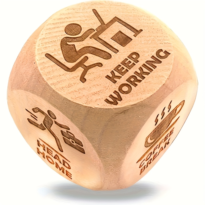1pc Funny Office Dice - with Keeping Working, Head Home, Break, Take Nap,   Friend, Cute Sleeping Designs - Natural Wood Desk Decor, Motivational Gift for Coworkers, Birthday, Holidays - Productivity Picker for Office Pranks &  ,   Tool,   Design, Smooth Texture, Coworker Gifts, Fun   Decor, Handcrafted Wooden Item