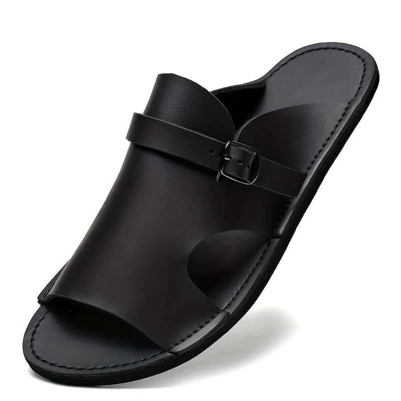 mens summer slide sandals breathable   cover   with   sole adjustable   strap round toe design for casual outdoor pool and summer wear strappy sandals Product details 0