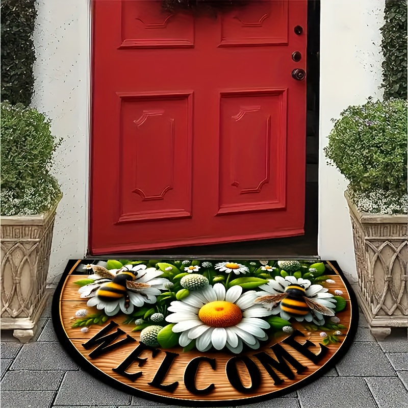 E-shop 2D Plane Outdoor-Fußmatte für Gärten und Rasenflächen, mit einem leichten Halbkreis-Design, das maschinenwaschbar ist. Diese dekorative Matte,