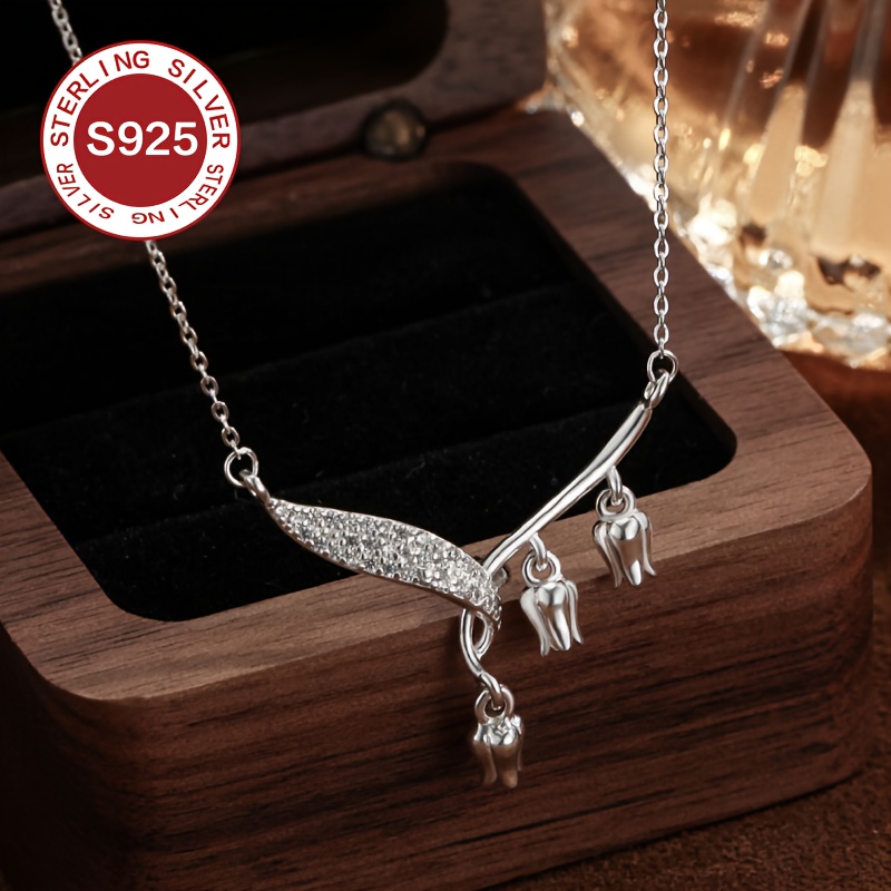 

925 Silvery Pendant - Hypoallergenic, Plated Zirconia - For 's Day Or Mother's Day, Includes -tarnish Box