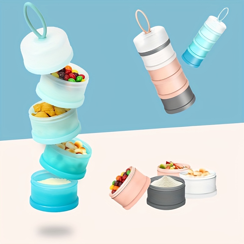 Doseur Lait Bébé 4 Compartiments - Boîte Poudre Rotative Portable Pour Préparation Biberons Récipient Snack Poudre