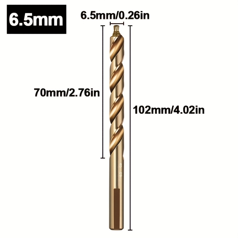 Chromium Ladder Twist Drill, M35 High Straight Shank Drill 3-13mm, For Hardening Metal Stainless Steel