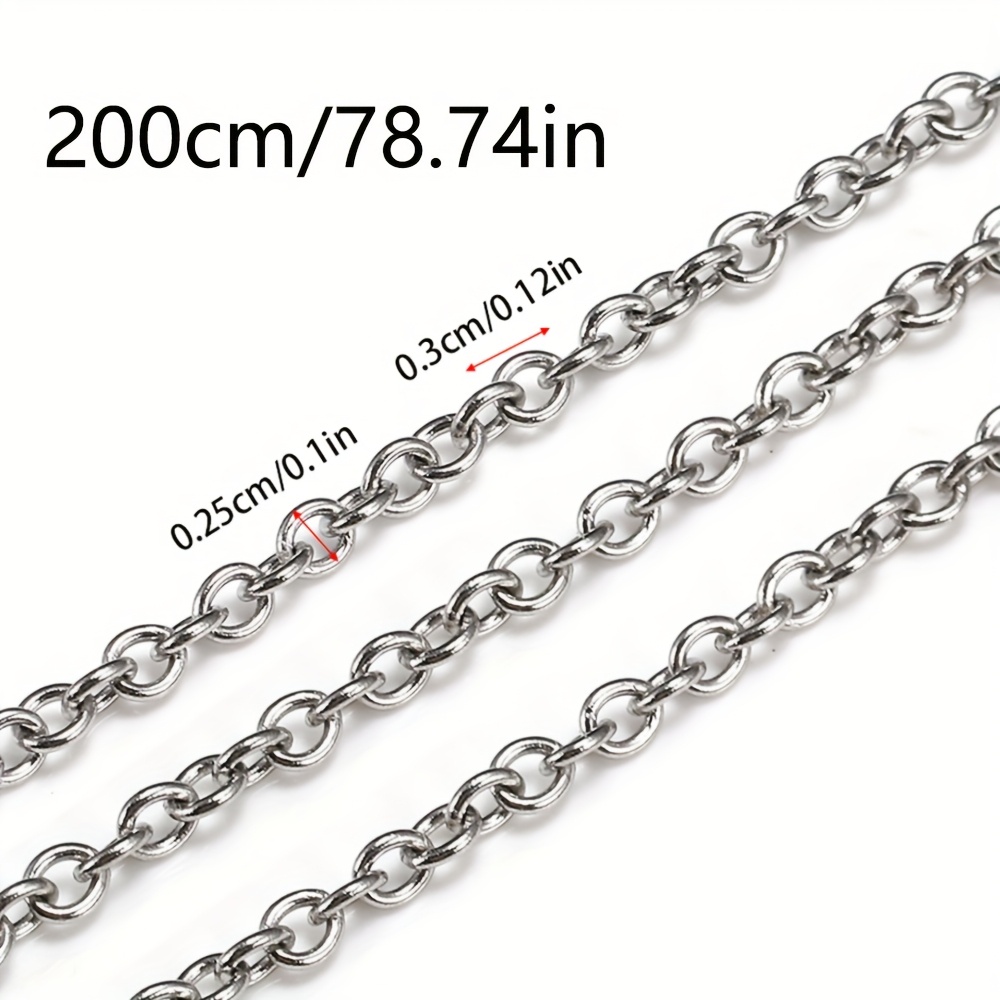 TEMU Kit Accessori per Collana e Bracciale in Acciaio Inossidabile con Catena a Maglie O-Link da 2m - Kit Fai Da Te