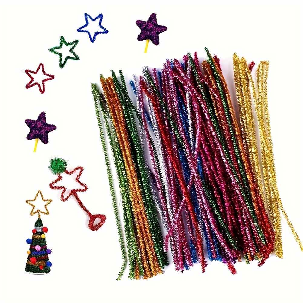 

-pack Sparkling Glitter Pipe Cleaners In Colors, Fabric Craft Stems For Diy Art Projects, Flexible, Bendable, And Twistable For Home, Wedding, Party, And Holiday Decorations