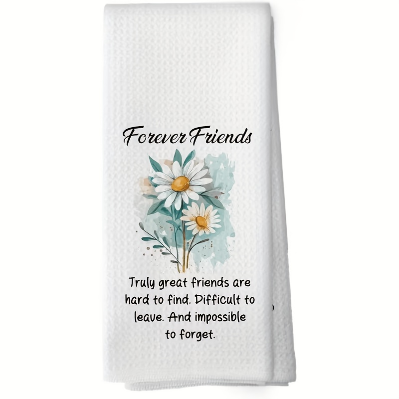 TEMU 1pc Eternal Friendship Dish Towel Scouring Pad - Friendship Table Linen, Birthday Gift For Sisters And , Women's Decorative Absorbent Dish Cloth