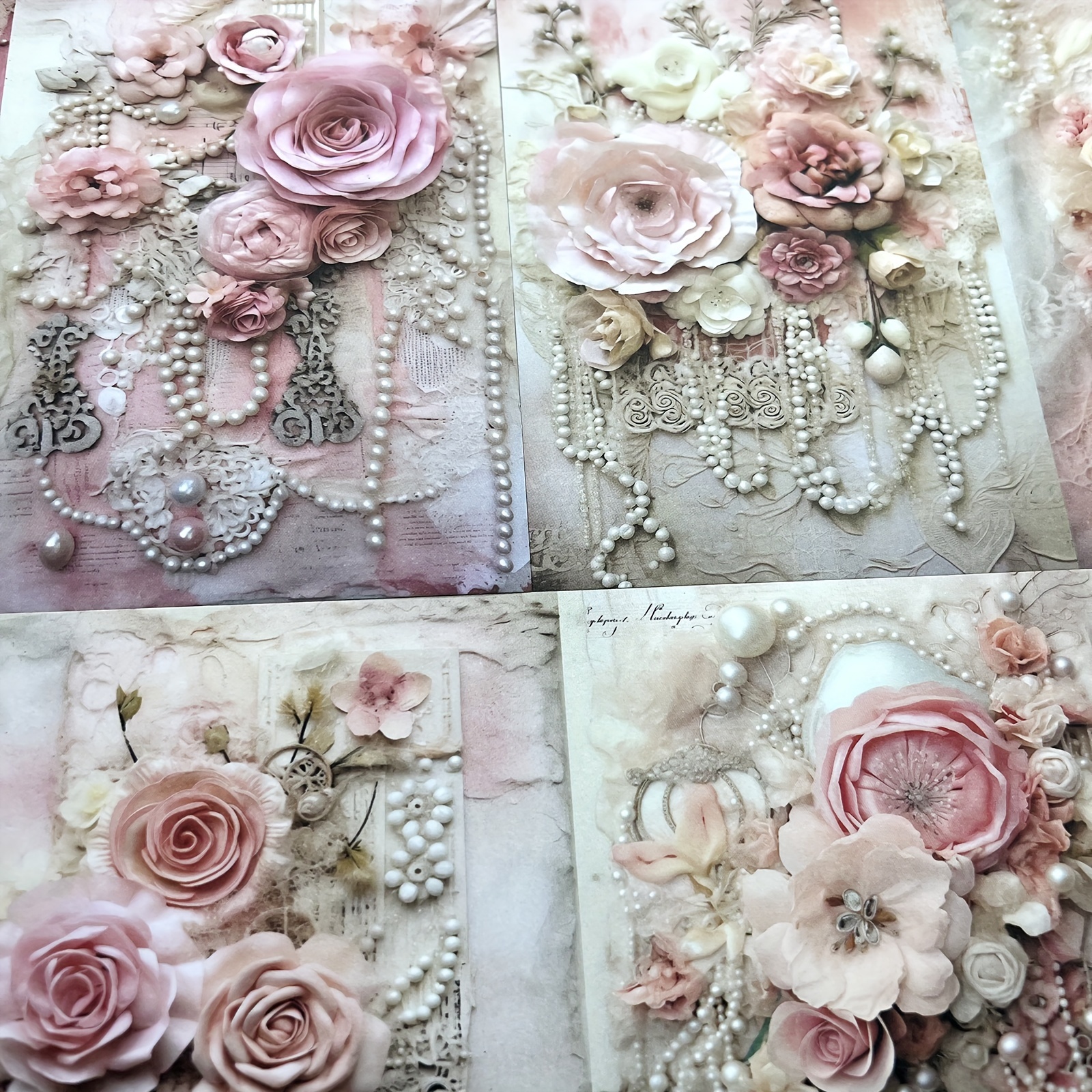 

Vigus10pcs Retro Floral Lace Description Diary Magazine Thin Handbook A5 Size Handmade Paper