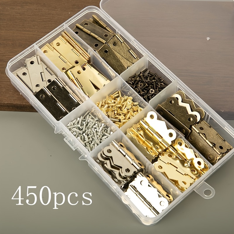 TEMU 450 Pezzi Kit Completo per Giunti a Mortasa e Tenone/Costruzione di Telai Porta - Set Fai da Te in Metallo Resistente con Cerniere a Serratura,