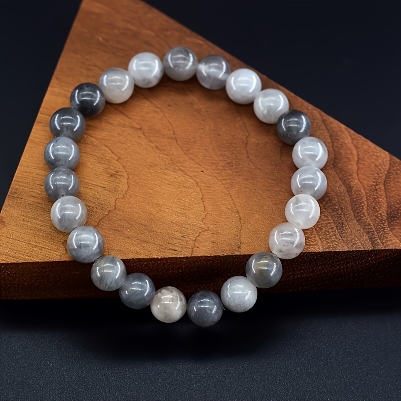 Cloud Agate Natural Stone Elastic Bracelet, Casual Style