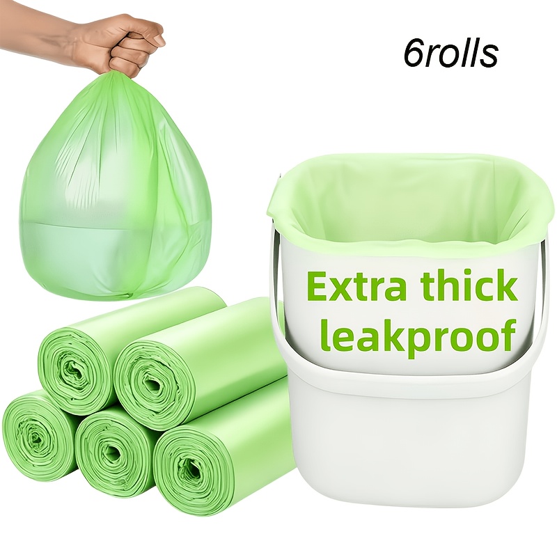 TEMU Green/91pcs Thickened Household Garbage Bags/roll, 10 , Unscented, 20% Thickened, Thickened And Type, Leak-proof (green, 10 ) / Garbage Bags,