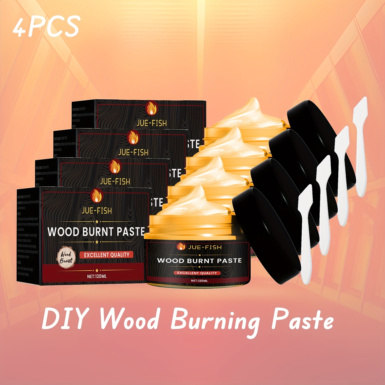 

Pcs Wood Burning Paste Camping Outdoor Wood Fabric Fuel Diy Branding Wood Burning Paste4