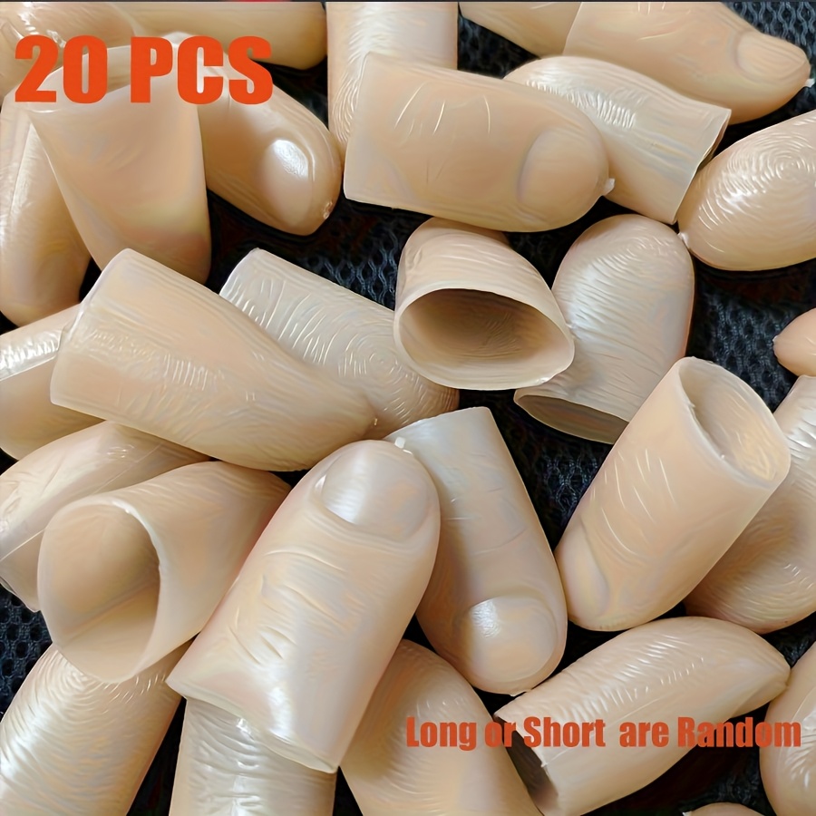 TEMU 20pcs Light Yellow Silicone Finger Cots (random Colors) - Durable Non-slip Grip Enhancer, Suitable For Outdoor Activities, Soft And Comfortable