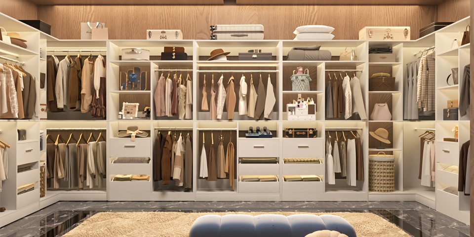 36Inch Closet System with 3 Drawers, 3ft Closet Organizer, Wood Closet Organizer System, Walk-in Closet Or Small Closets Wardrobe, Clothes Rack with 2 Hanging Rods And Storage Shelves, 36