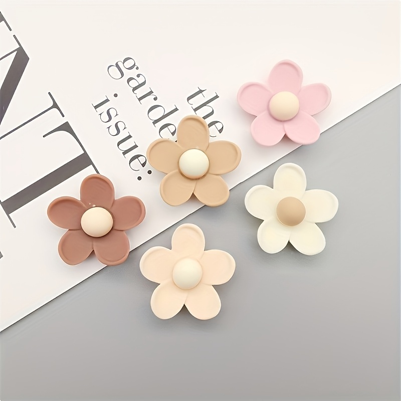 Image of 5pcs/set Adorable Flower Fridge Magnets - Decorative And Personalized Kitchen Magnets For Refrigerator, Whiteboard, Cabinet And Dishwasher - Durable, Versatile Set - Decor And Mother's Day Gift Idea