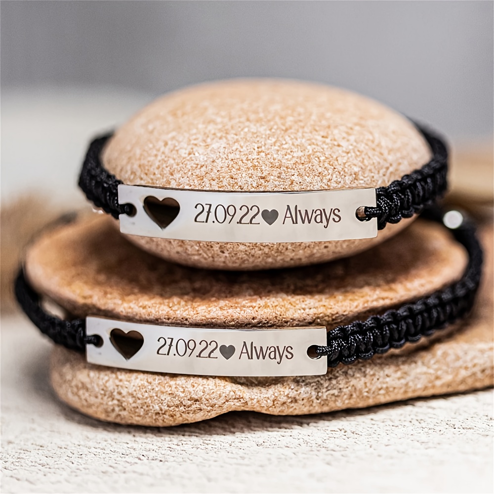 TEMU Braccialetto personalizzato per , braccialetto personalizzato per con personalizzati, braccialetto per San Valentino, braccialetto per