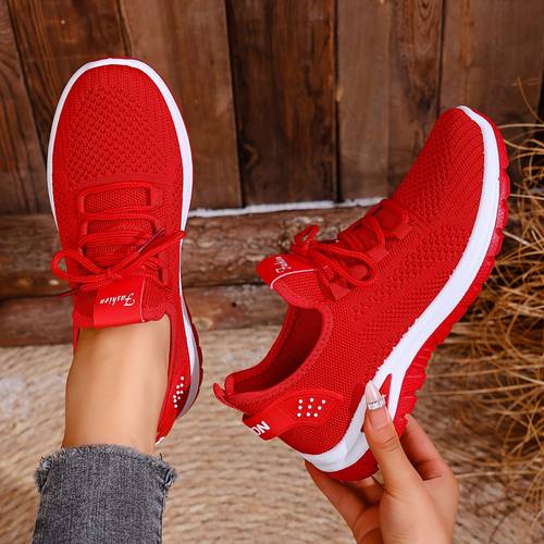 new fashionable sneakers with breathable mesh quick lace slip resistant and durable sole lightweight and versatile casual shoes women shoes