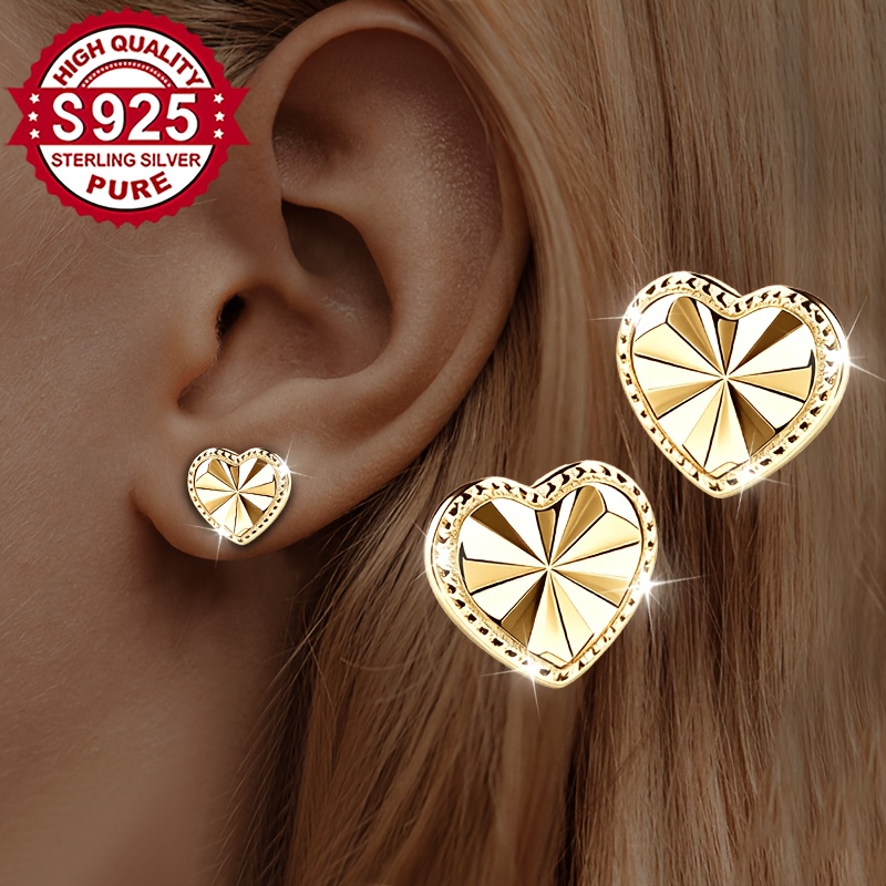 Super Flash Love Heart Earrings in S925 Silver, Unique Style