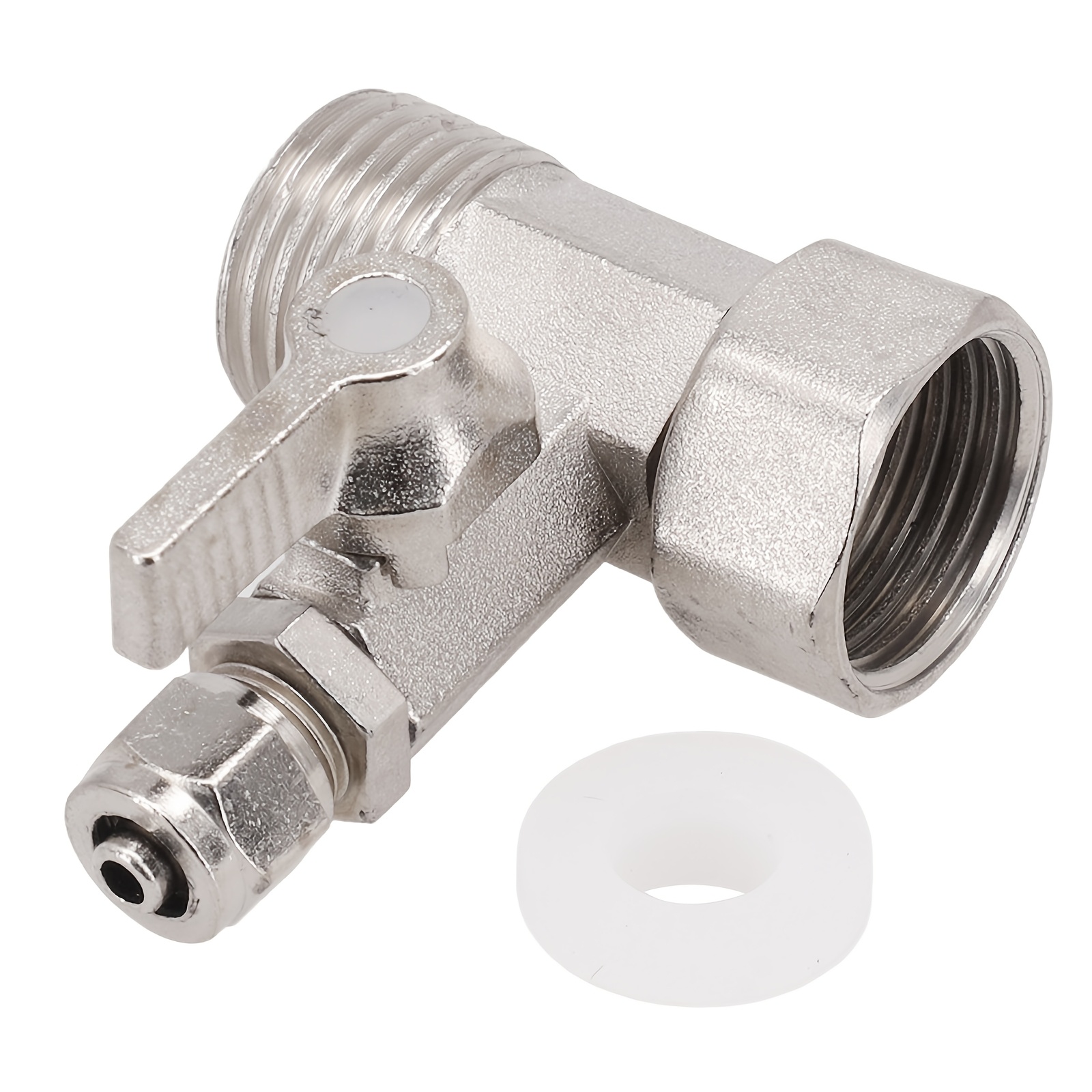 Image of Ro Feed Water Adapter 1/2\" To 1/4\'\' With Shut-off Ball Valve Tap Tee B Cold Hot Water Pipes Home Additions"