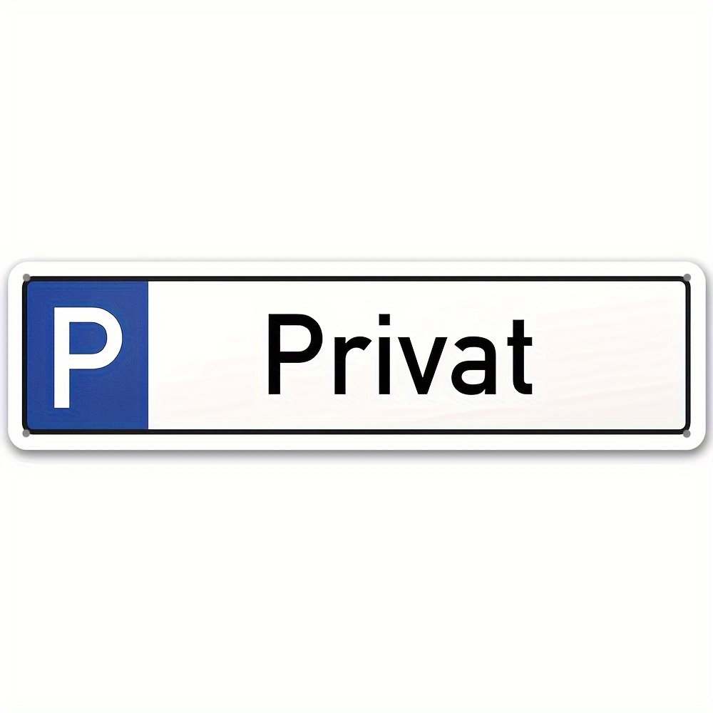TEMU Contemporary Style 1pc Aluminum Private Parking Sign - Multipurpose Wall Hanging Decorative Plaque - No Power Required, For Reserved Parking &
